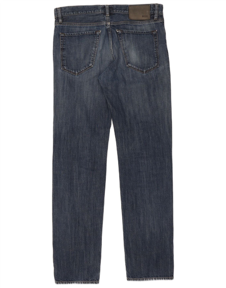 Hugo Boss Straight Jeans til mænd W32 L34 Blå Bomuld