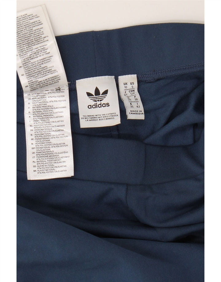 Adidas Dame Grafiske Leggings UK 10 Small Navy Blue Polyester
