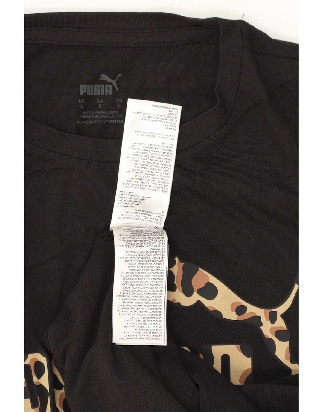 Puma Herre Grafisk T-Shirt Top Stor Sort Bomuld