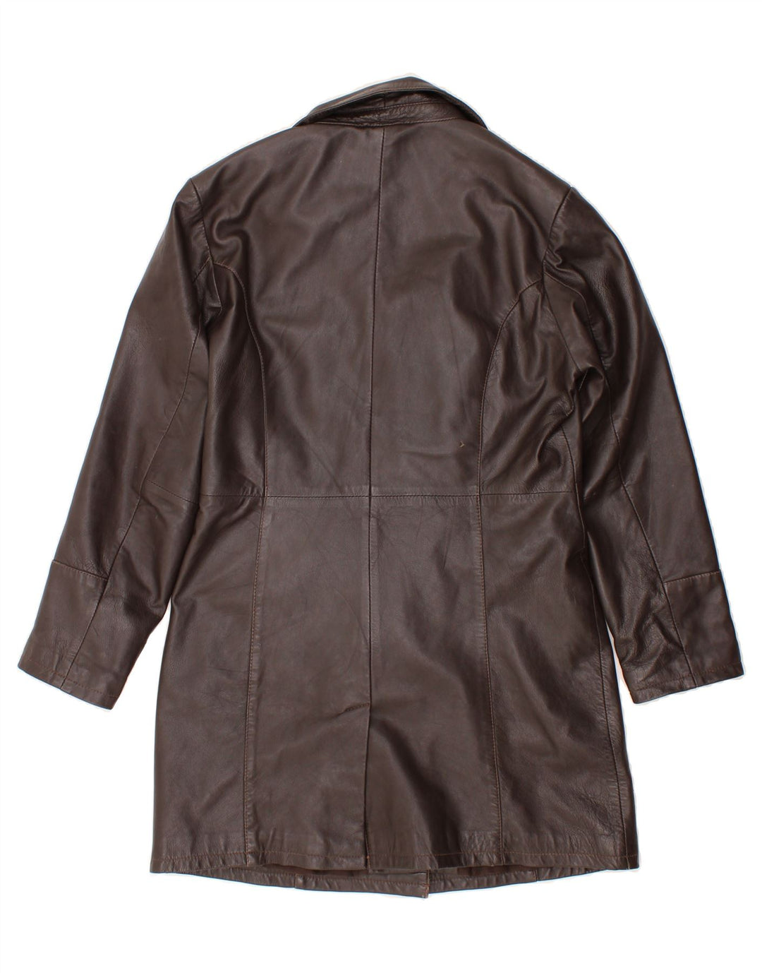 VINTAGE Womens Leather Coat UK 16 Large Brown Leather Vintage Vintage and Second-Hand Vintage from Messina Hembry 