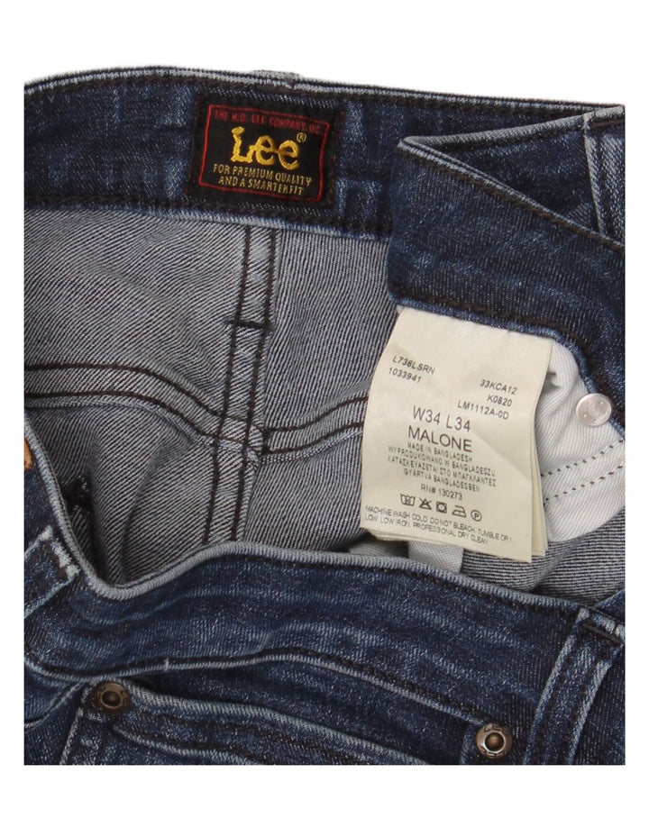 Lee Herre Malone Slim Jeans W34 L34 Marineblå Bomuld