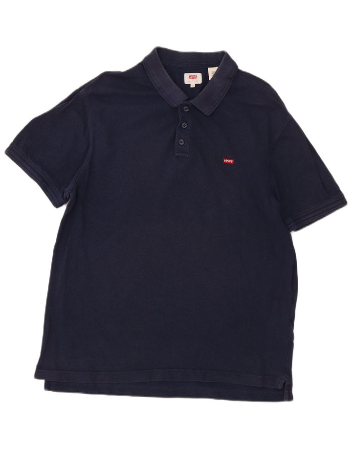 Levi's herre poloshirt XL marineblå bomuld