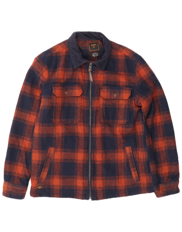 SUPERDRY skovhugger flannelskjorte til mænd Medium marineblå ternet uld