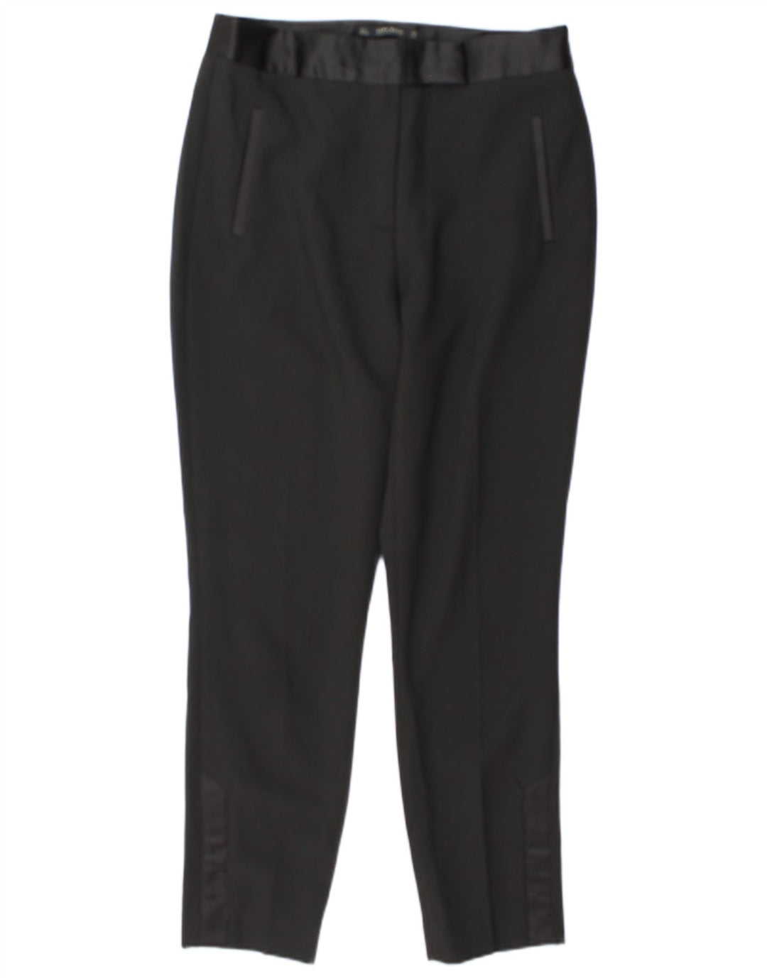 Zara Dame Slim Casual Bukser Large W30 L29 Sort Polyester