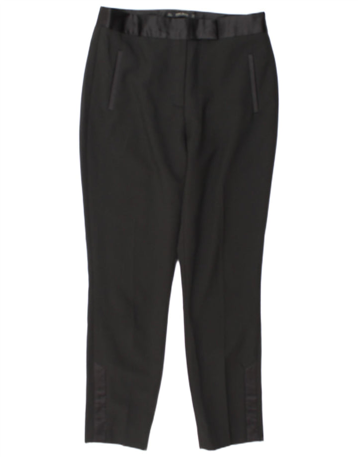 Zara Dame Slim Casual Bukser Large W30 L29 Sort Polyester