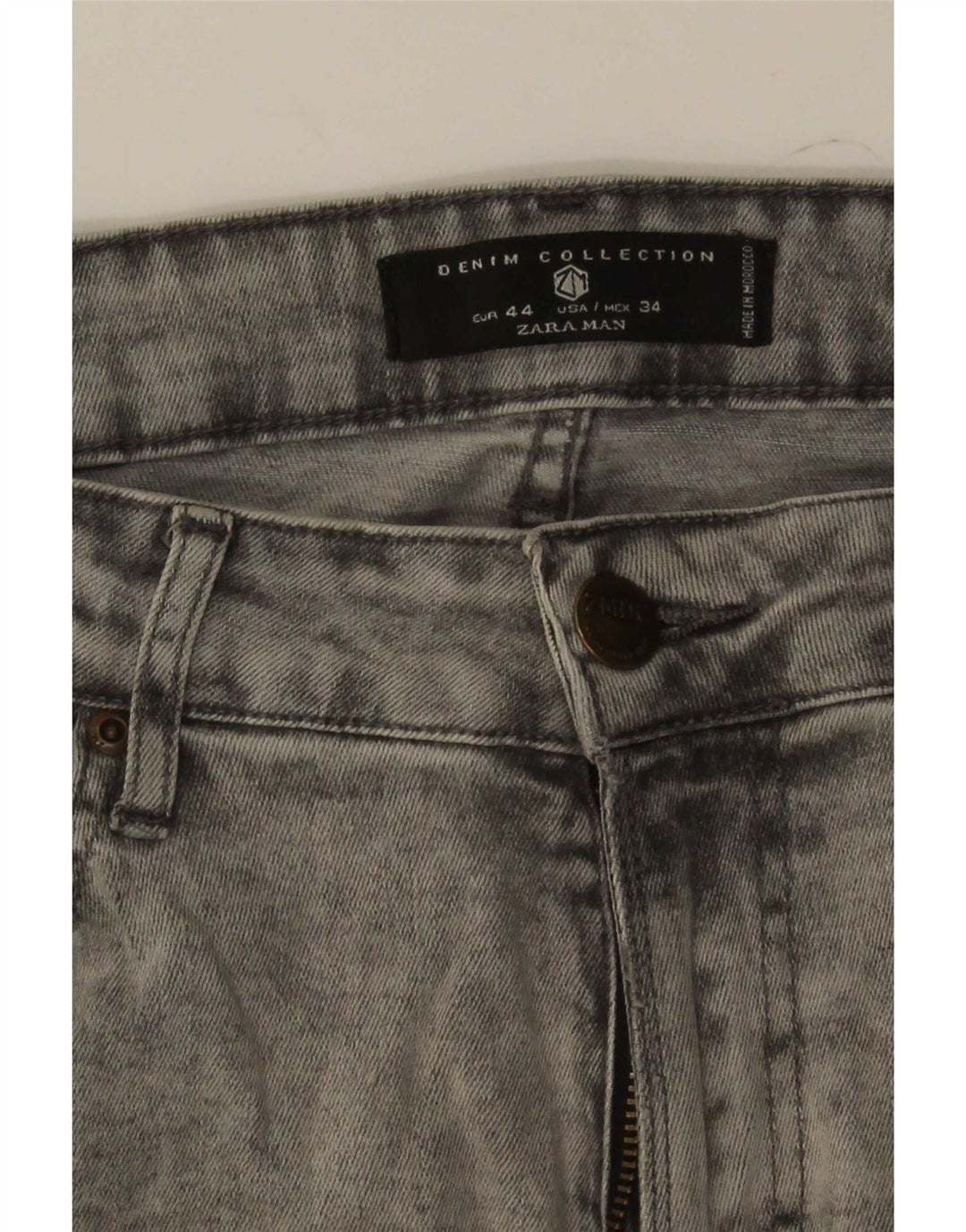 Zara Herre Slim Jeans EU 44 Large W34 L30 Grå