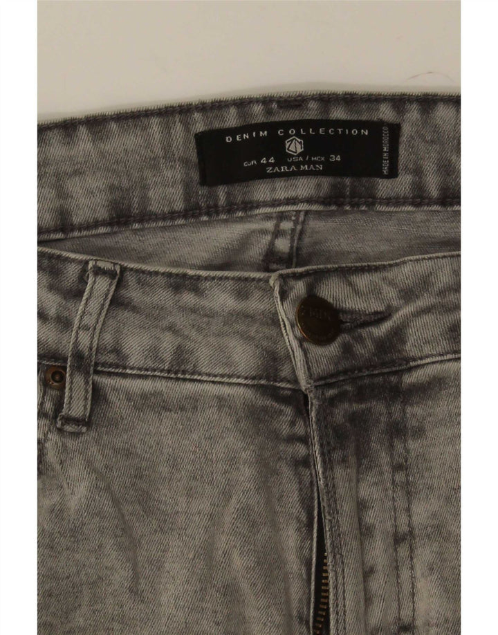 Zara Herre Slim Jeans EU 44 Large W34 L30 Grå