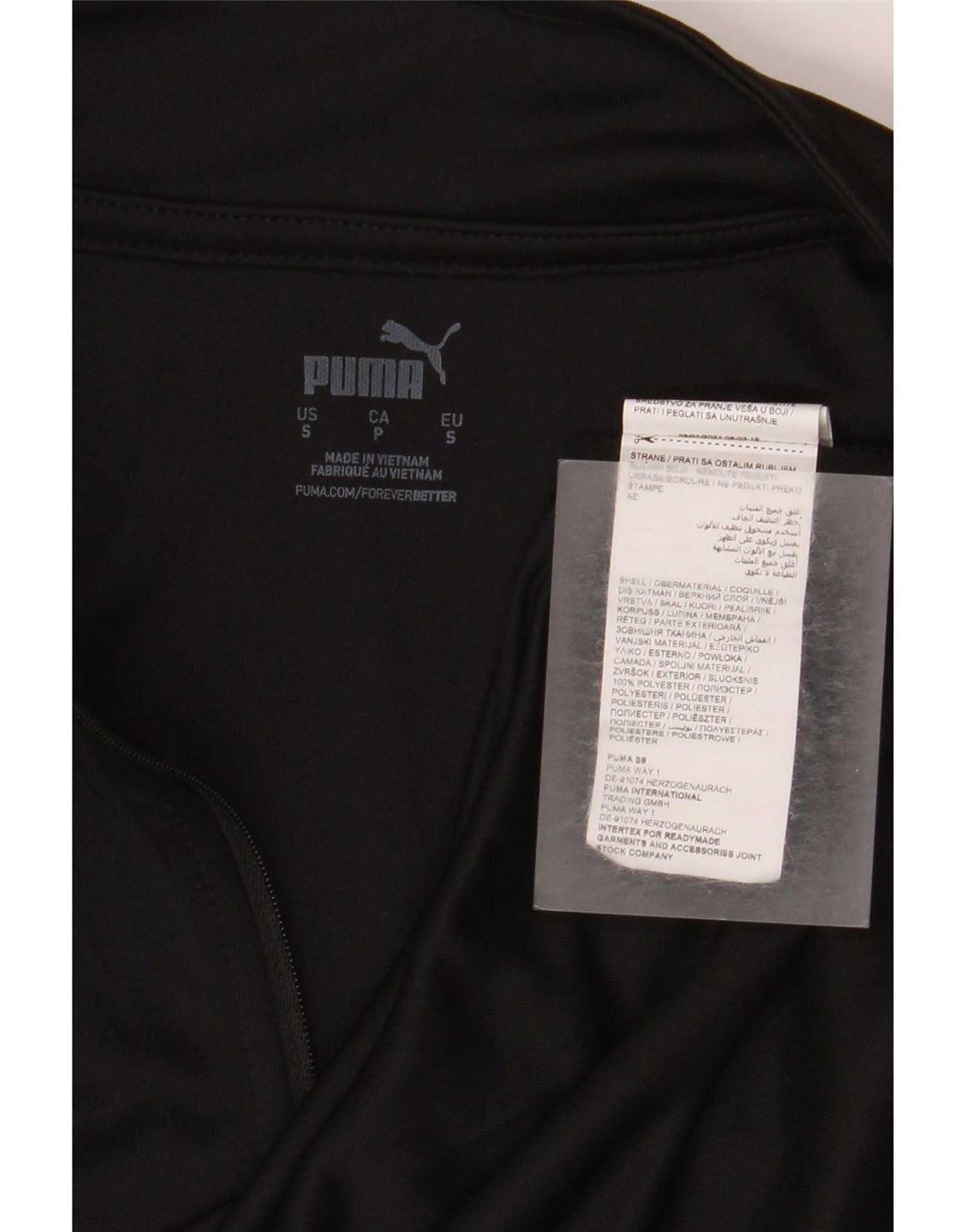 Puma Herre Lombardia Uno Grafisk Zip Neck Pullover Træningsdragt Top Lille Sort