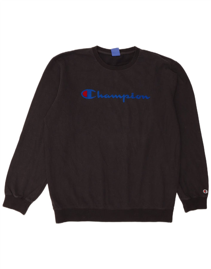 Champion Herre Grafisk Sweatshirt Jumper 2XL Sort Bomuld
