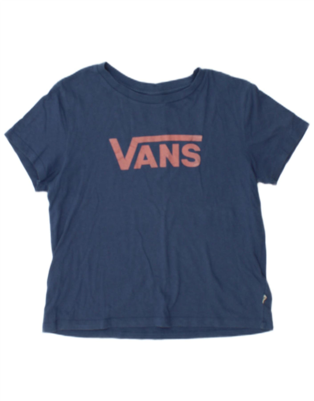 Vans Dame Grafisk T-Shirt Top UK 14 Medium Navy Blue Bomuld
