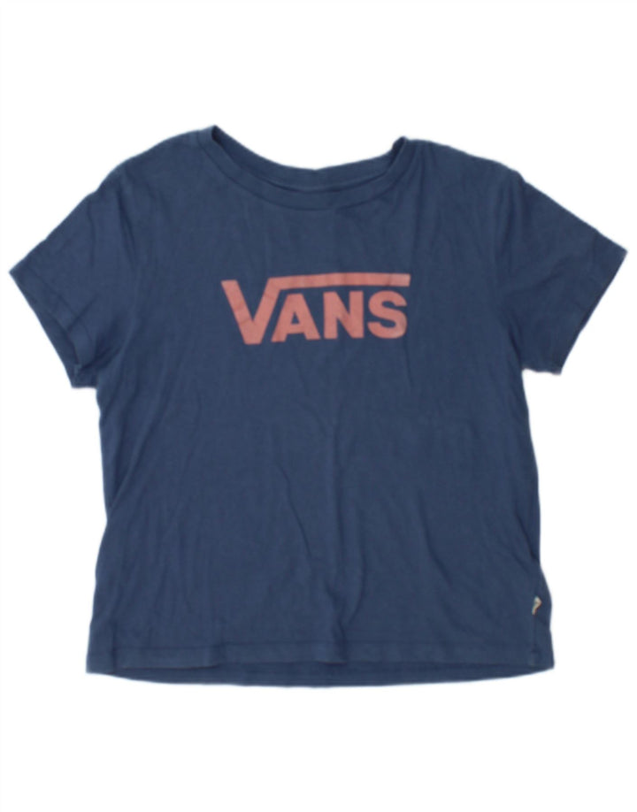 Vans Dame Grafisk T-Shirt Top UK 14 Medium Navy Blue Bomuld