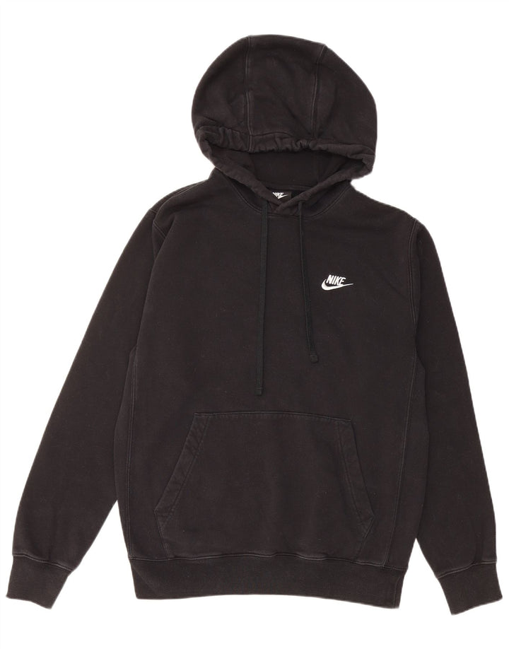 NIKE Mens Tall Hoodie Jumper Small Black Cotton