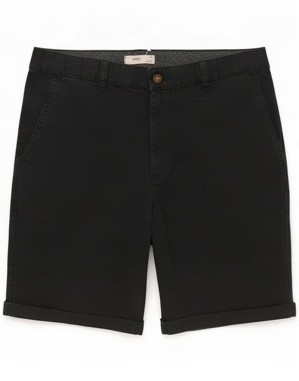 Marks & Spencer Chino Shorts til kvinder UK 12 Medium W34 Black Cotton