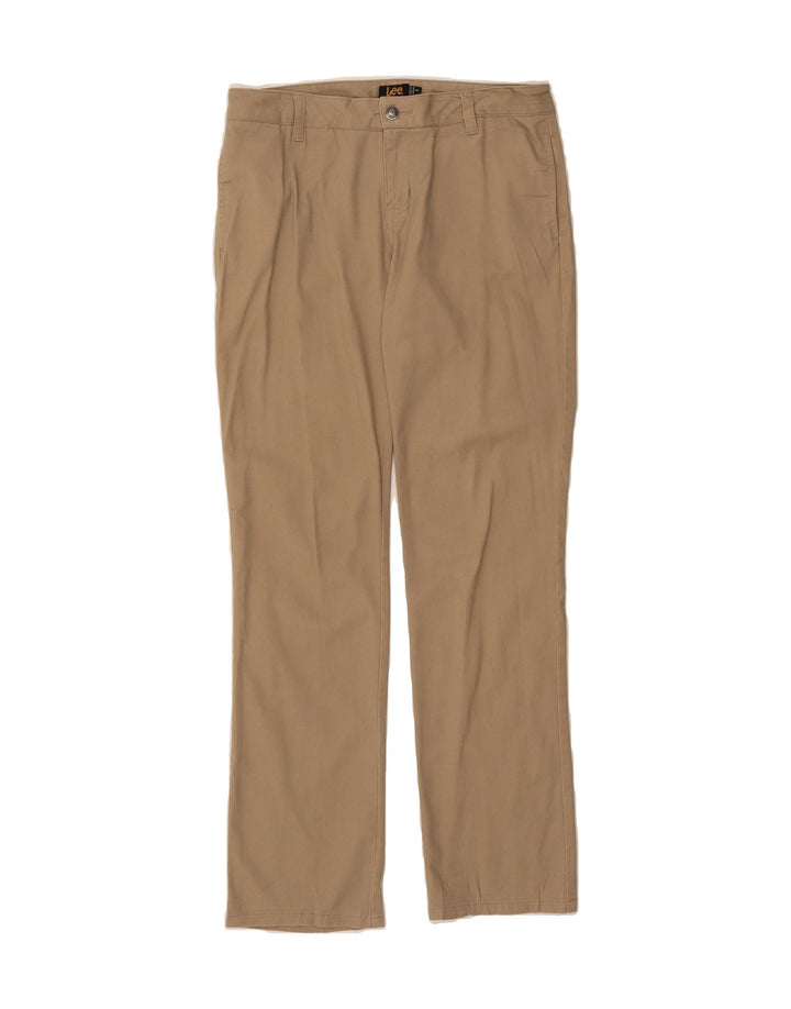 LEE Womens Straight Chino Trousers US 9 Medium W32 L32 Beige Cotton Vintage Lee and Second-Hand Lee from Messina Hembry 