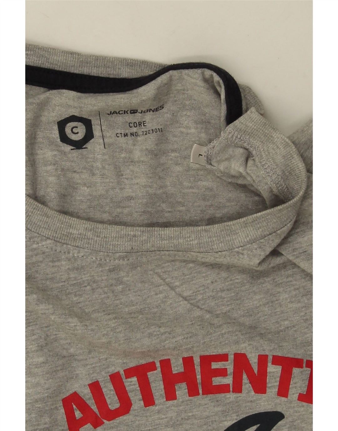 Jack & Jones Herre Grafisk T-Shirt Top Stor Grå Bomuld