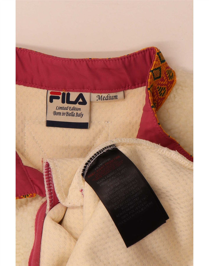 Fila Womens Limited Edition Fleece Jumper UK 14 Medium Off White