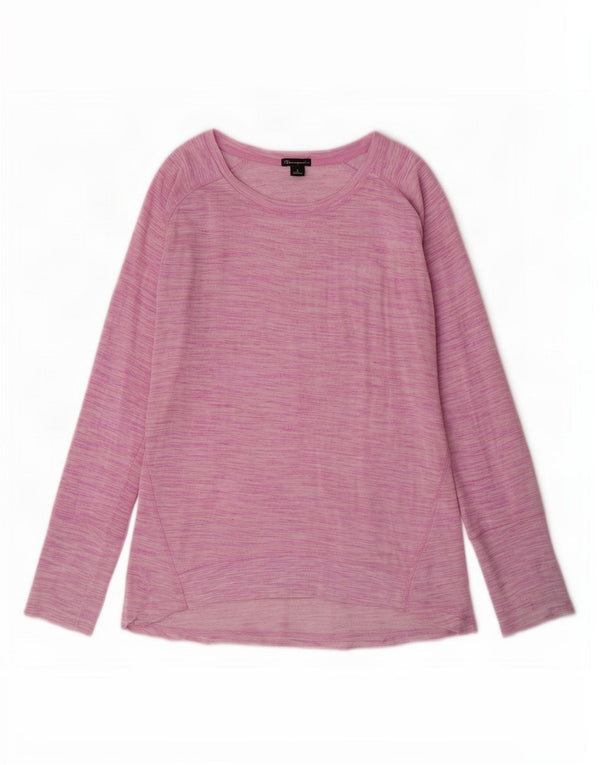 Champion Dame Top Langærmet UK 16 Large Pink Flecked Rayon