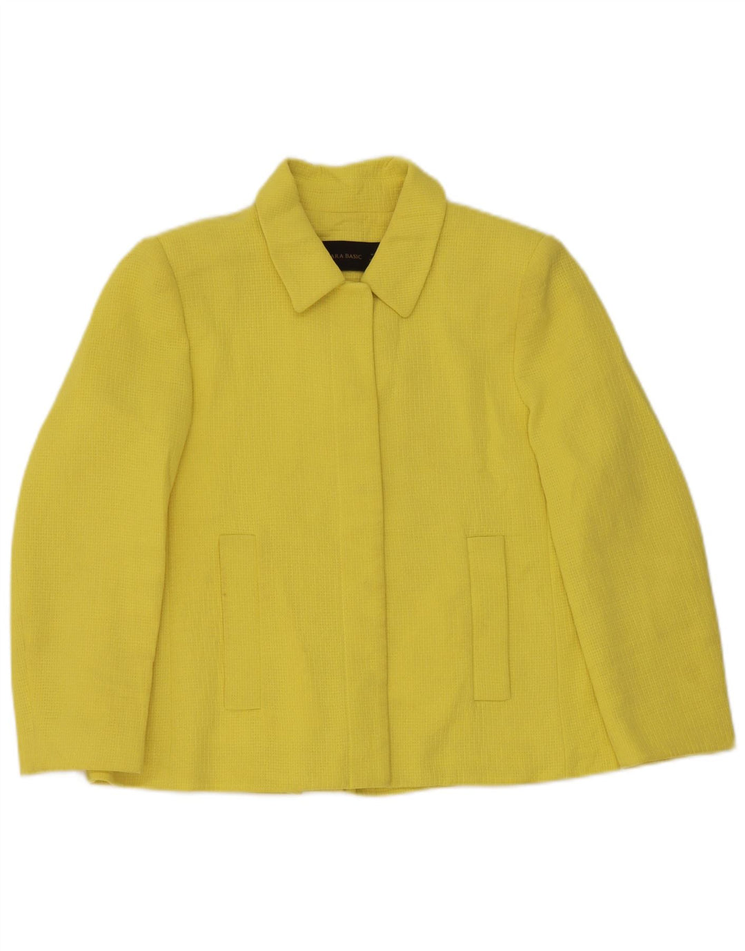 Zara Dame Blazer Jacket UK 14 Medium Gul Bomuld