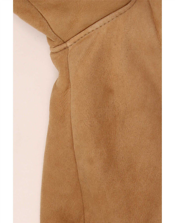 Vintage Dame Hætte Shearling Jacket UK 12 Medium Beige
