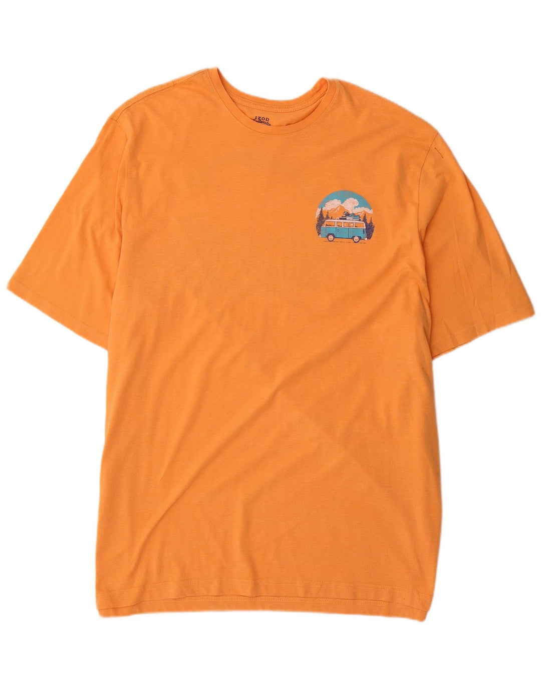 IZOD Herre Salt Water Grafisk T-Shirt Top 2XL Orange Bomuld