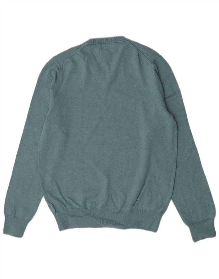 Marks & Spencer Herre V-hals sweater mellemblå bomuld