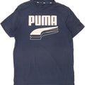 PUMA Mens Graphic T-Shirt Top Medium Navy Blue Cotton Vintage Puma and Second-Hand Puma from Messina Hembry 