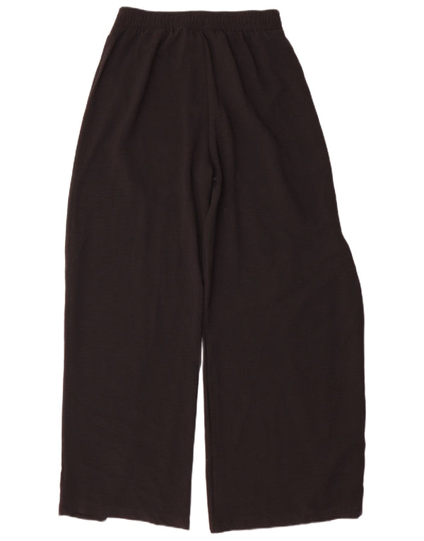 Zara kvinders højtaljede brede ben Casual bukser Medium W30 L29 Sort
