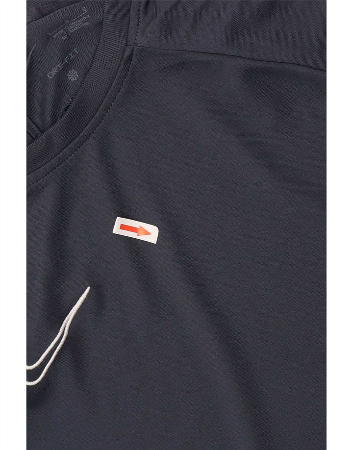 Nike Herre Dri Fit T-shirt Top Stor marineblå Colourblock Polyester