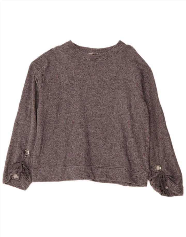 Zara Dame Oversized Sweatshirt Jumper UK 10 Small Grå Flecked