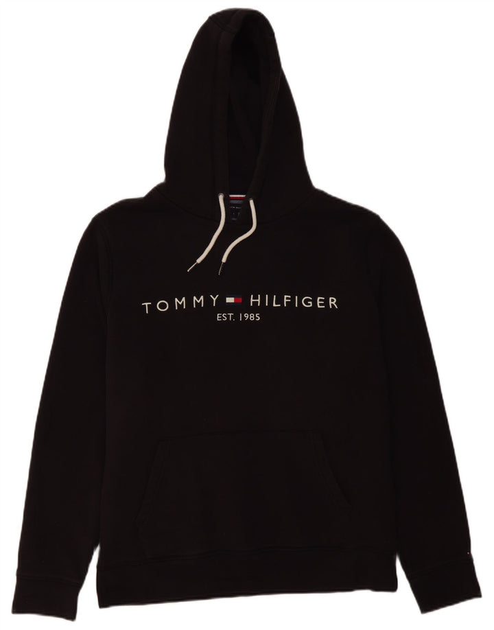 TOMMY HILFIGER Grafisk hættetrøje til mænd Stor sort bomuld