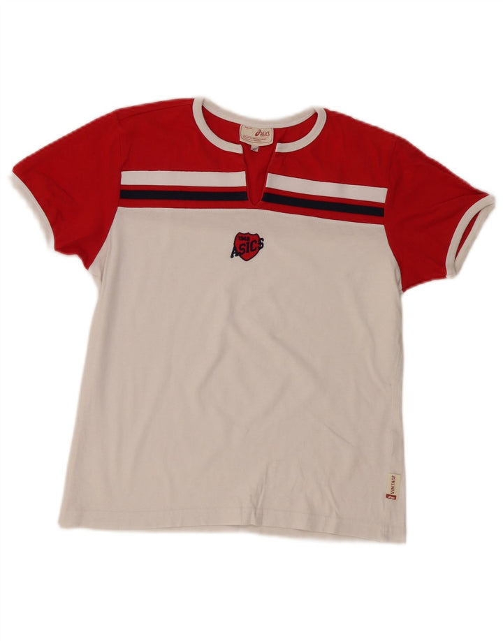 Asics Herre grafisk T-shirt Top Lille hvid Colourblock Bomuld