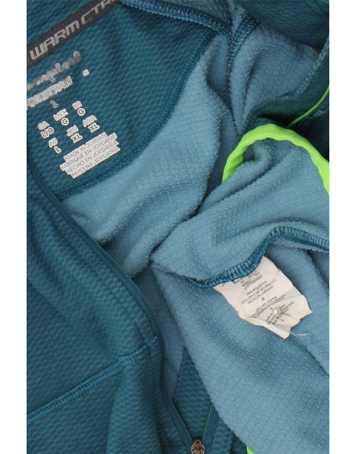 Champion Herre Zip Neck Pullover Træningsdragt Top Stor Blå Polyester