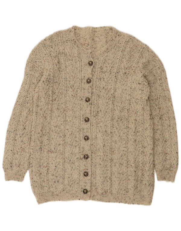 Vintage dame cardigan sweater UK 16 Large Beige Flecked