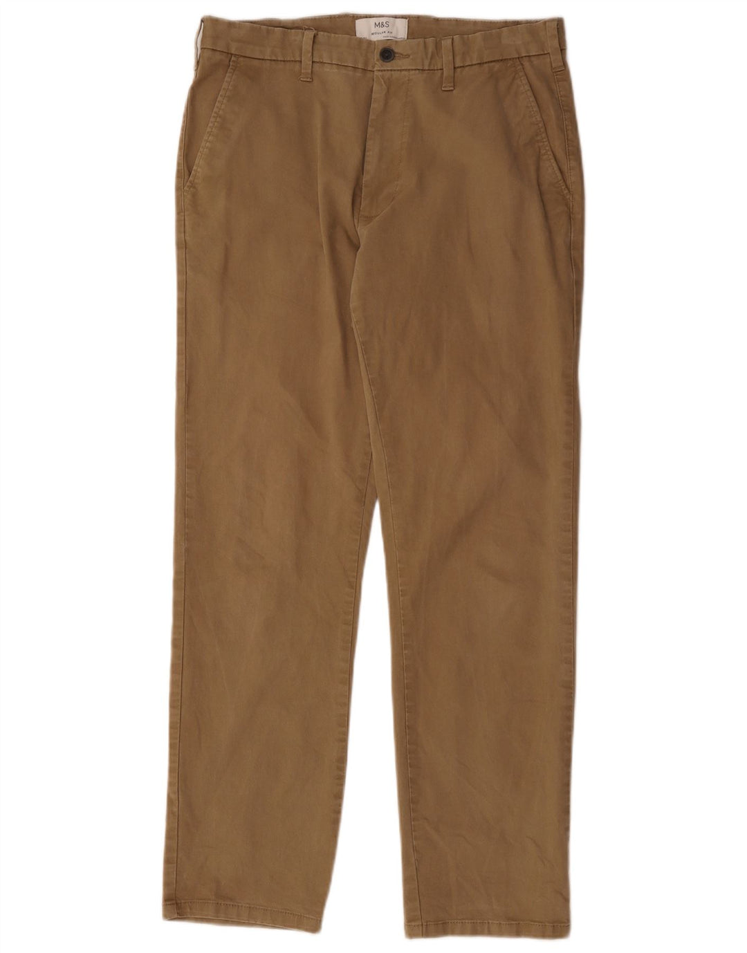 Marks & Spencer Herre Lige Regular Fit Chinobukser W32 L31 Brun