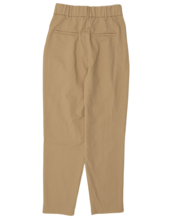 Zara kvinders højtaljede chinobukser XS W24 L27 Beige