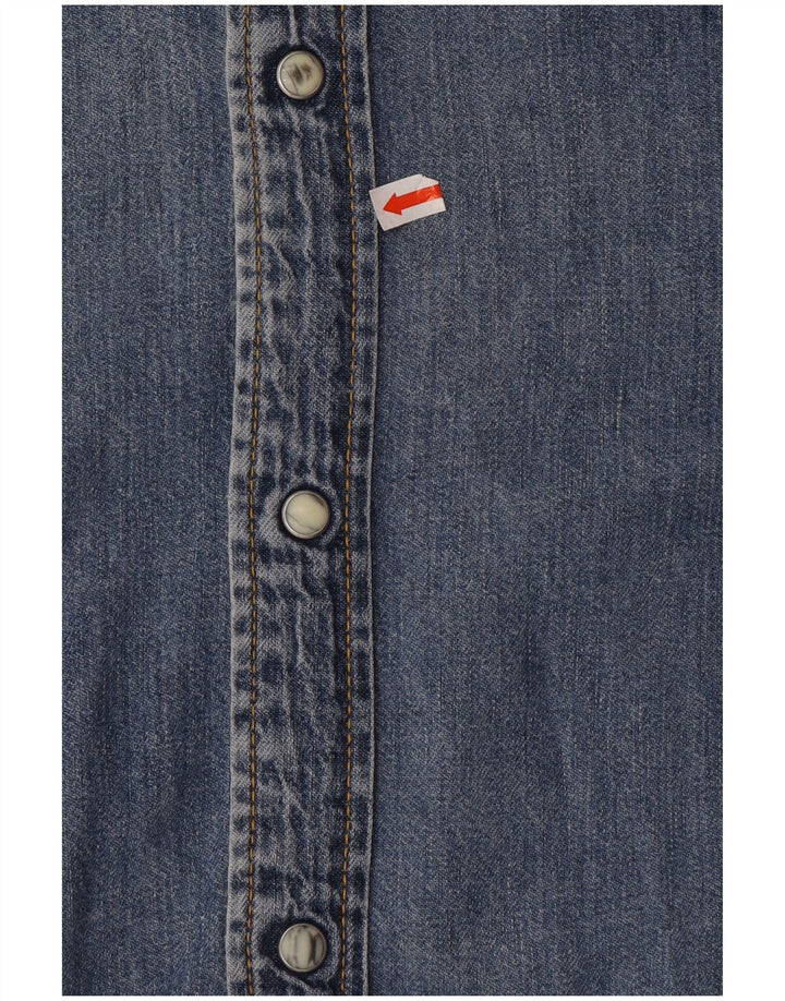 LEE Mens Denim Shirt Medium Blue Cotton