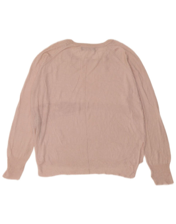 Zara Dame Boat Neck Jumper Sweater UK 14 Medium Pink Viscose