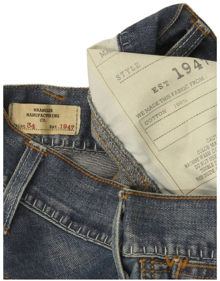 WRANGLER Straight jeans til mænd W34 L34 blå bomuld