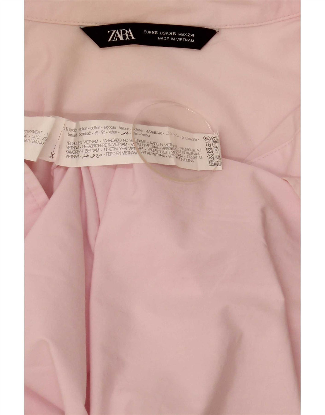 Zara Dame Oversized skjorte UK 6 XS Pink Bomuld
