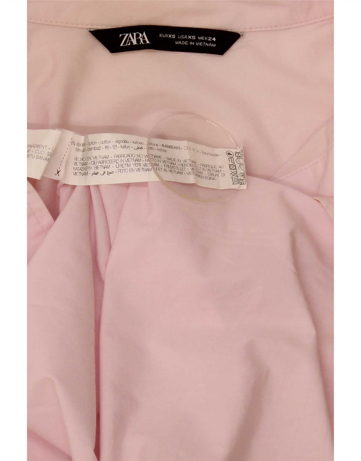 Zara Dame Oversized skjorte UK 6 XS Pink Bomuld