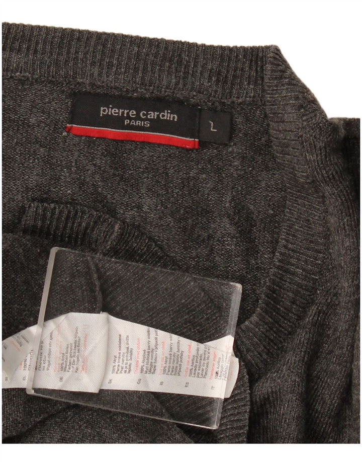 Pierre Cardin Herre V-hals sweater Stor Grå Akryl