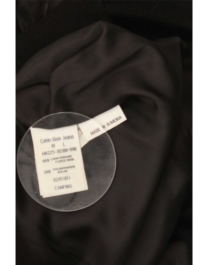 Calvin Klein Jeans Herre Pea Coat UK 40 Large Black Wool