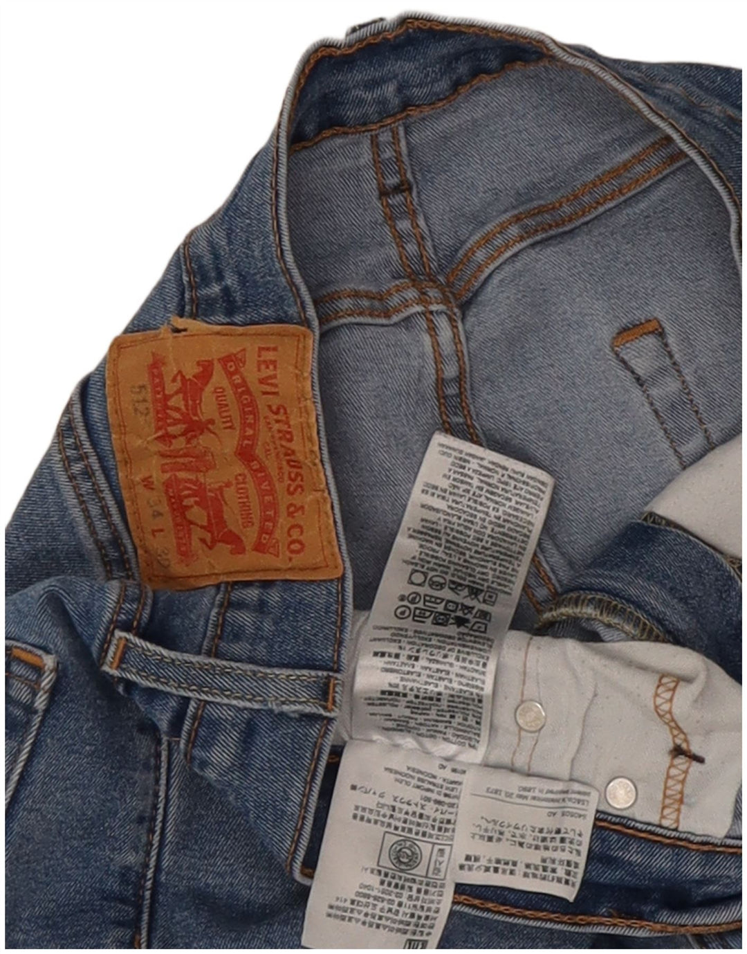 Levi's Herre 512 Slim Tapered Jeans W34 L30 Blå Bomuld