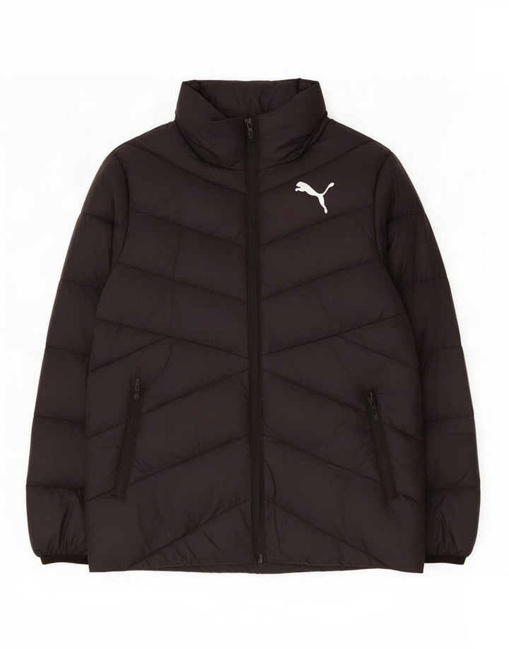 Puma piger grafisk polstret jakke 9-10 år sort nylon