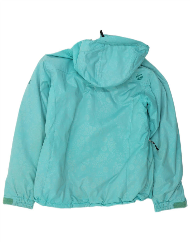Animal Dame Hooded Windbreaker Jacket UK 12 Medium Turkis Nylon