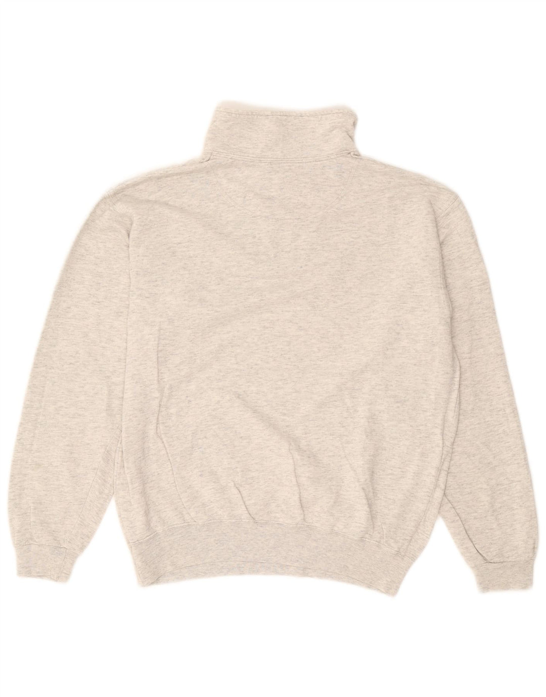 Champion Herre Zip Neck Sweatshirt Jumper Medium Grey Flecked Bomuld