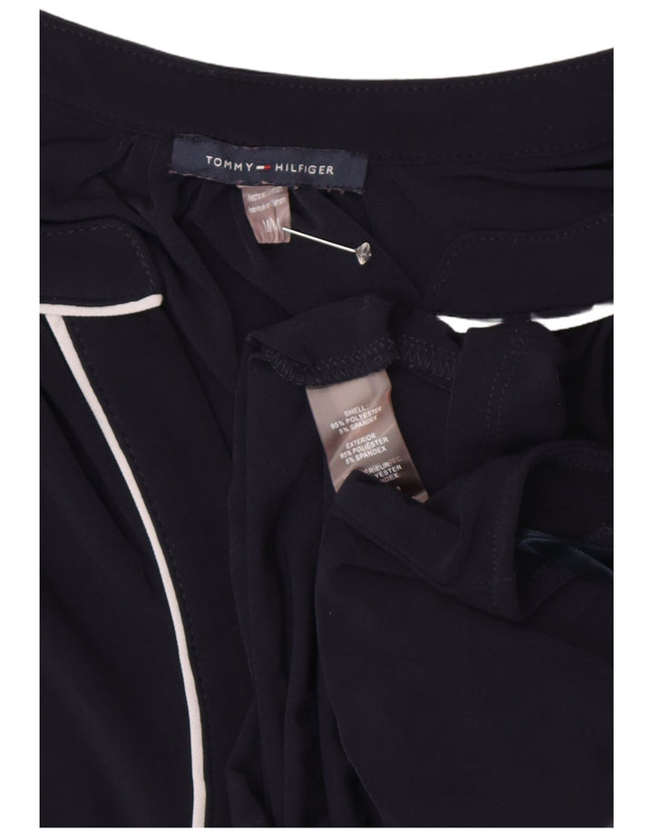 TOMMY HILFIGER Dame bluse Top UK 14 Medium Navy Blue Polyester