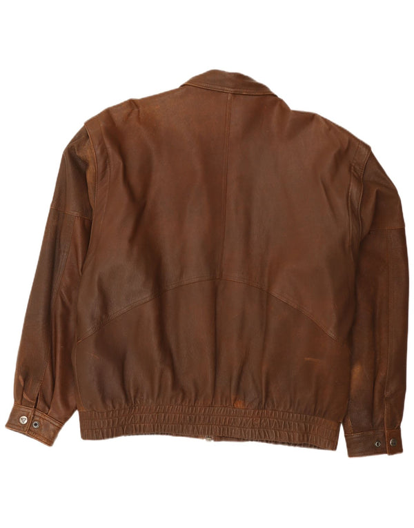 Herrford Herre Bomber Læderjakke EU 54 2XL Brun Læder