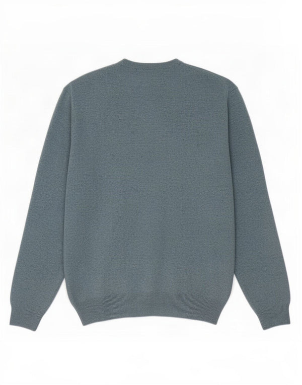 Marks & Spencer herre sweater med rund hals 3XL blå flækket uld