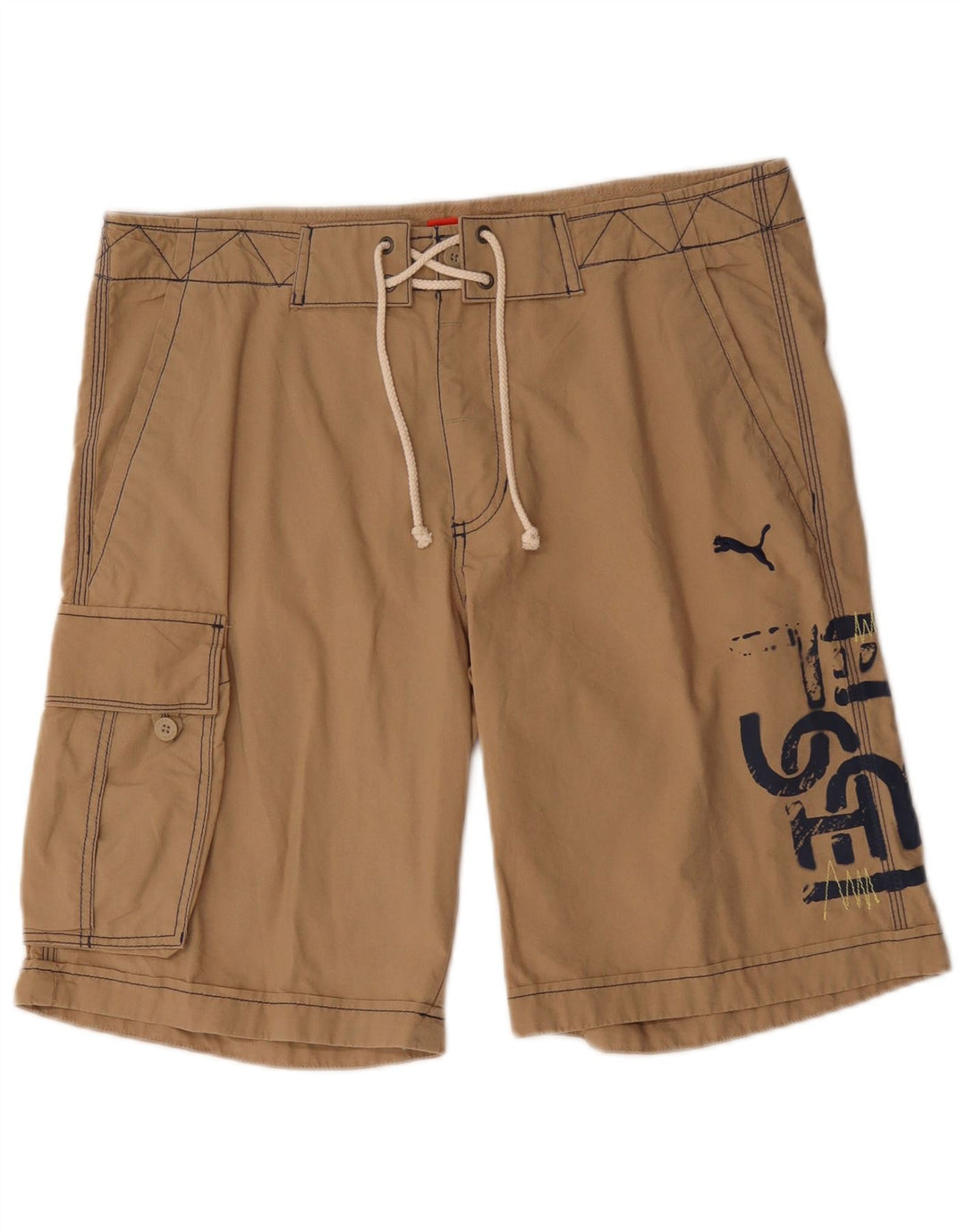 Puma Herre Graphic Cargo Shorts Medium W32 Brun Bomuld